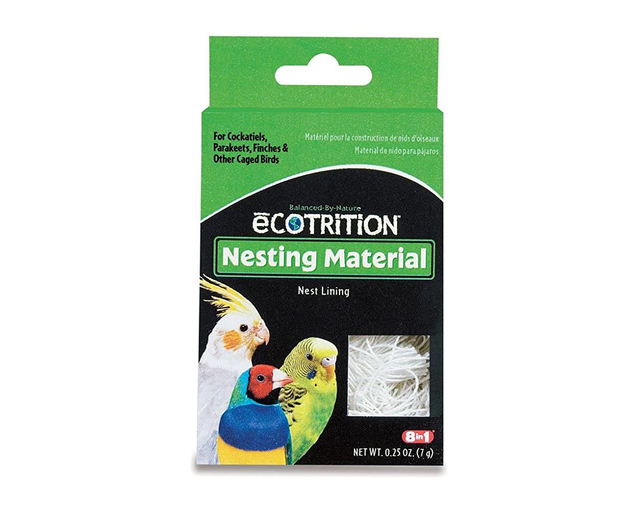 8 in 1 Ecotrition Nesting Material for Cockatiels Parakeets Finches 0.25 Oz 