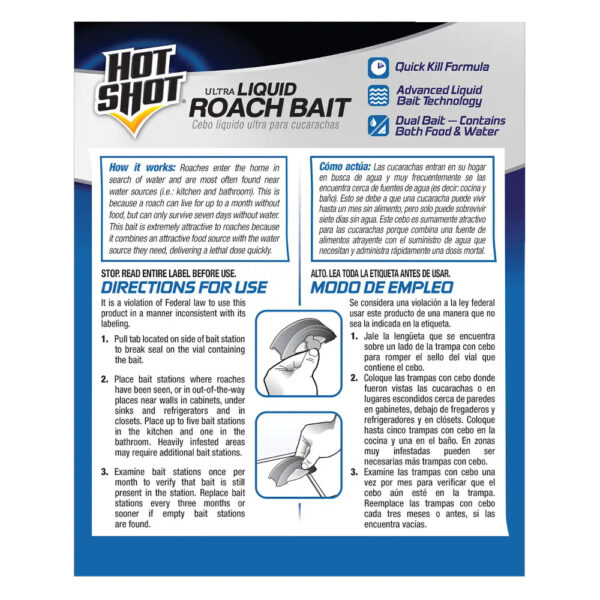 Hot Shot Ultra Liquid Roach Bait 3 count - Image 2