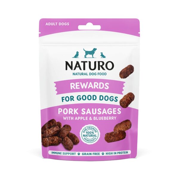 Naturo Pork and Apple Sausages Dog Treat 70g