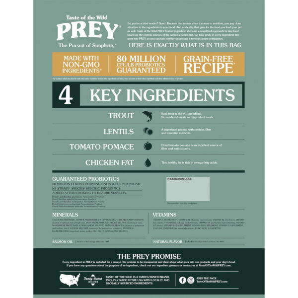 Taste of the Wild Prey Dog Trout 25LB - Image 2