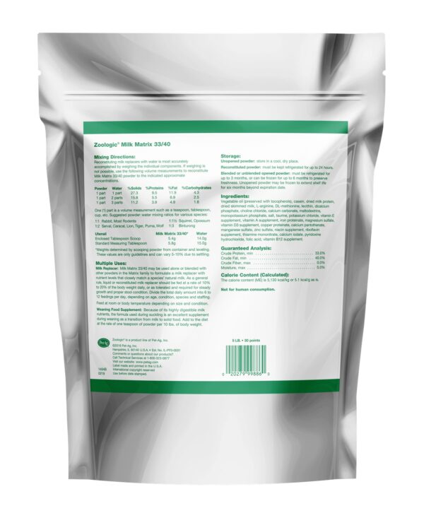Zoologic Milk Matrix 33/40 Hand-Rearing Formula 5 - Image 2